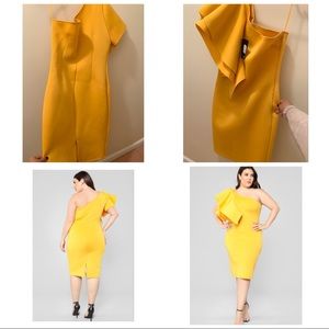 One shoulder midi dress